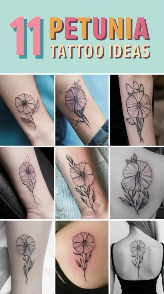 11 Petunia Tattoo Ideas to Add a Pop of Color to Your Body