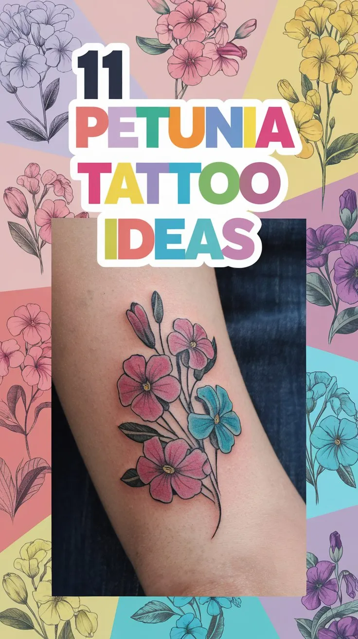 11 Petunia Tattoo Ideas to Add a Pop of Color to Your Body