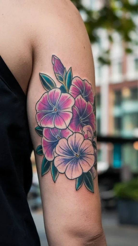 11 Petunia Tattoo Ideas to Add a Pop of Color to Your Body