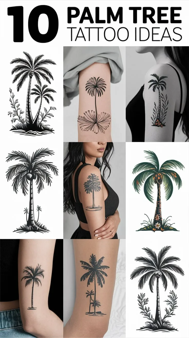 10 Tropical Palm Tree Tattoo Ideas for Beach Lovers